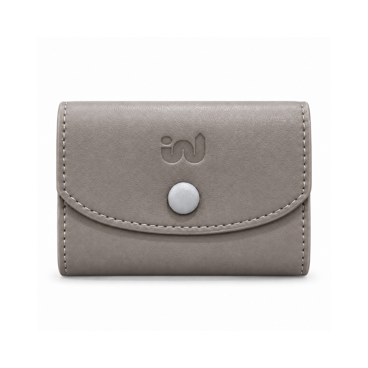 Grey Accordion Card Holder with Snap Closure