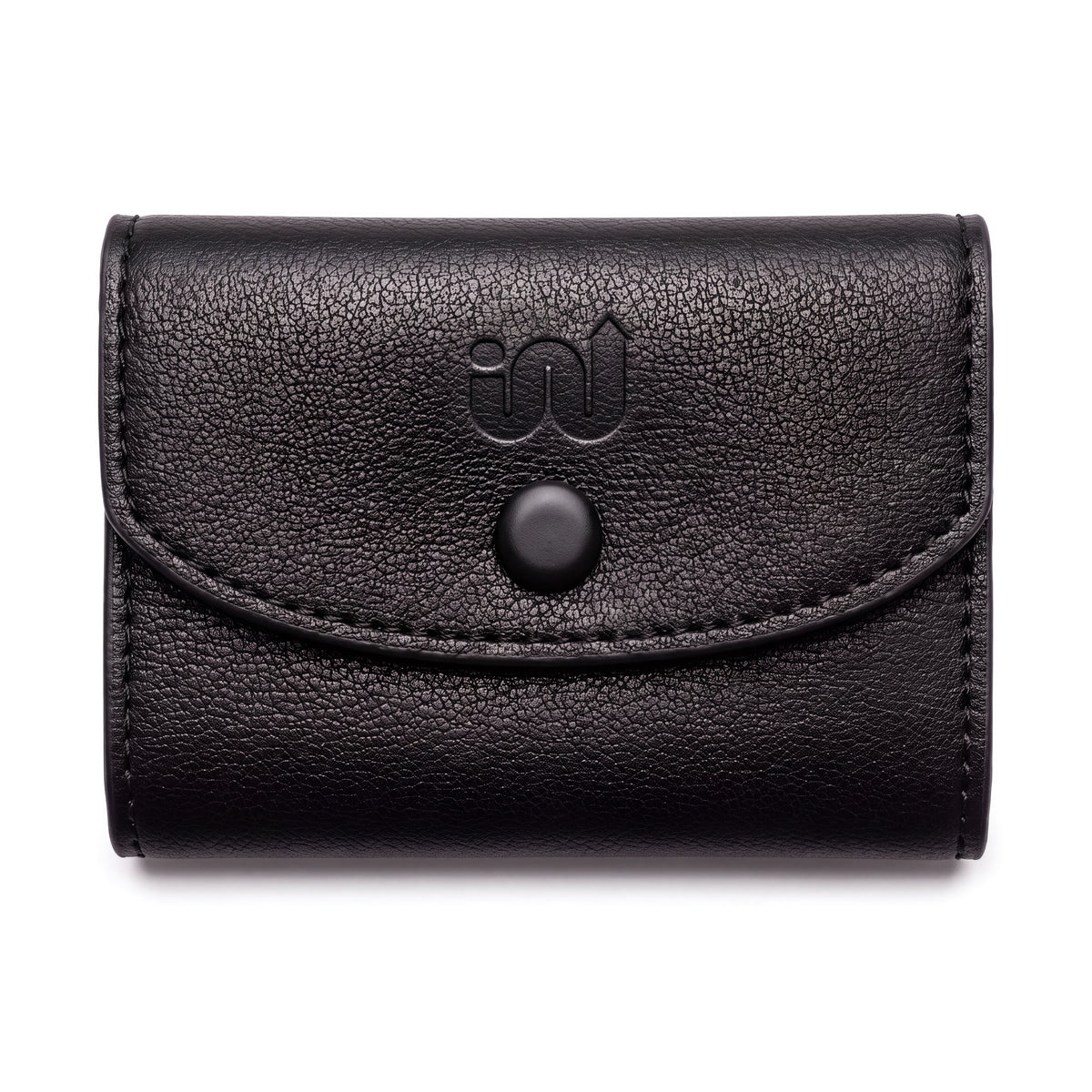 Black Accordion Card Holder with Snap Closure