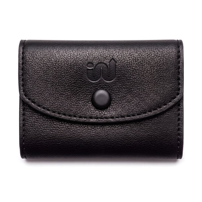 Black Accordion Card Holder with Snap Closure