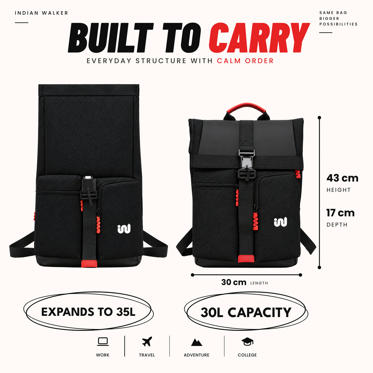 CHARGE 30L Laptop Unisex Backpack – Fits 16.5 Laptop
